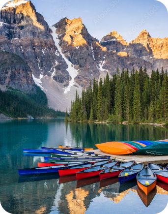 Montagnes et lac au Canada