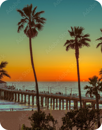 Plage et coucher de soleil en Amérique du Sud
